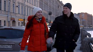 Teen Russian Brunntees: Skinny & Long Haired Johnny and Kitty in a Wild Ride