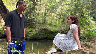 Caught and Fucked Hard for a Huge BBC Forest Creampie