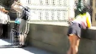 Amateur skater girl outdoor in public fucking for money