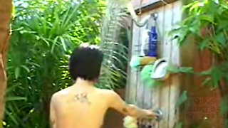 Cute Teen Allie Shower Pussy Masturbation Outdoors