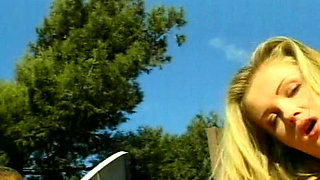 Attractive Blonde Dolls Having Lesbian Fun by the Pool