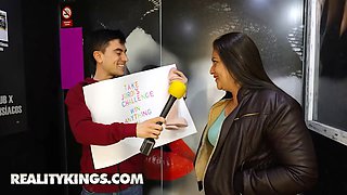 Alexis doll visits jordi's porn supermarket & wins the contest to fit a huge sex toy in her ass - reality kings
