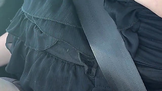 Exhibition in Micro Skirt in Public and Anal Plug
