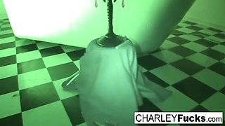 Charley Chase and busty Alia Janine fuck