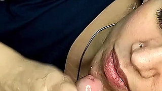 Quickie! Blowjob on the Couch and Cum Mouthful