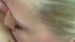 Blonde babe is licking and screwing wet cunt