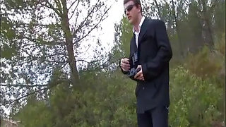 Two friends on picnic get their assholes drilled