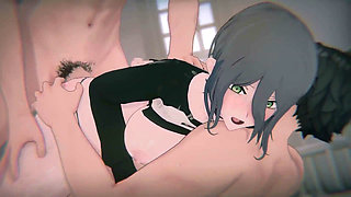 chainsaw Man - Reze Detonation Cancelled (bound Assassin Girl & POV Sandwich DP) (4k60fps)
