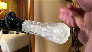 Hairy Bear Pumps the Fuck Out of His Fleshlight