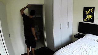 Chubby Ebony BBW maid gagged and fucked