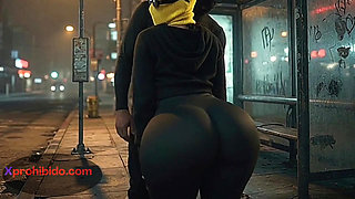 Big Ass Woman Shaking Her Massive Ass at Bus Stop