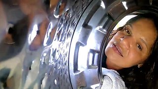 Latina Stepmom Gets Trapped in Washing Machine: Son Can't Help but Fuck