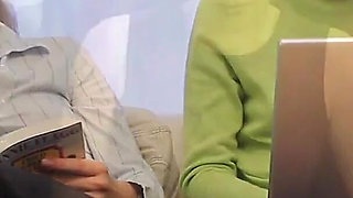 Horny lesbian blondes have hardcore fuck session on their desk at work