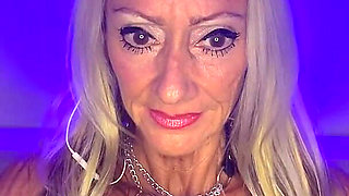Hot Blonde Granny MILF JOI with Dildo