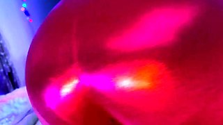 Playful pale blonde with tight ass licking balls in pov