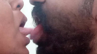 Hot Stepmother Liplock and Spitting in Mouth