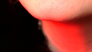 Lipstick fetish video - lady in fur close ups