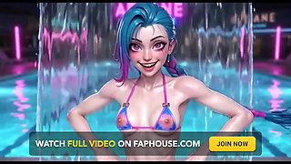 Explicit Jinx Hentai Compilation, Wet Shiny Body, Multiple Poses, Arcane Ai