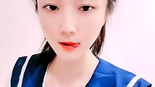 Sweet beauty masturbating on webcam close up