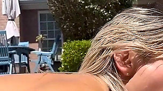 Tatiana Steele Strap on Fucks Lora Cross by the Pool