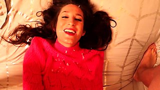 Hardcore ffm blowjob and doing handjob