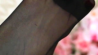 Black Nylons Foot Teasing & Footplay - Sheer Stockings, Soles and Slow Tease
