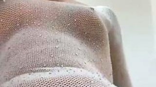 Blonde tight pussy babe solo toy fun in glamour masturbation