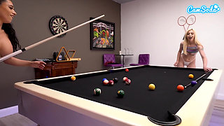 Amirah Sky and Lexi Lore Masturbate on the Pool Table