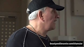 Tempting teen Loren gets nailed by two old guys