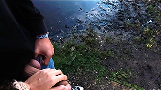 Busty Czech amateur fucks outdoor in public