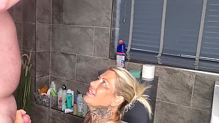 Bathroom BJ & Cum Swallow