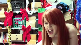 Amateur redhead caught in office storage room