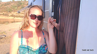 Outdoor and Public: Vacation Handjob with Ana Slo - TAKE ME SLO