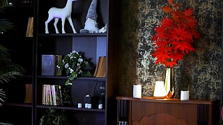 Curvy Blonde Bombshell Poses in Sexy Harness Lingerie