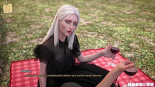 Hot blonde with big boobs in an erotic visual novel