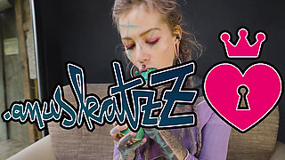 Tattooed Hippie's Anal Fucking with Big Toy and Get Fuck by Real Big Cock