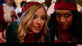 Scott Nails' Wild Christmas Threesome Explodes with Interracial Heat