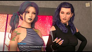 Hot brunette with a curvy big ass in a steamy visual novel