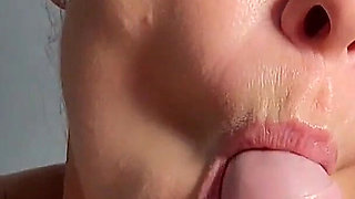 Intimate POV Glasses Blowjob, Cum Swallow