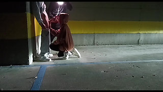 Young Wife Fucked Hard by a Fan in a Car Parking