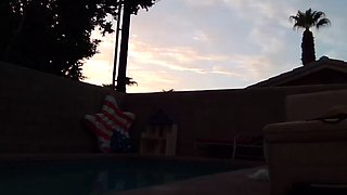 Sexy beautiful ass brunette babe outdoor solo