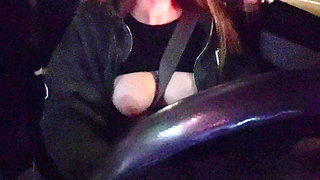 Italian Hot MILF Artemisia Love Hot Solo Car Ride Big Boobs Flashing and Teasing