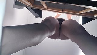 Jaw-dropping brown-haired doing nude errands around the mansion.