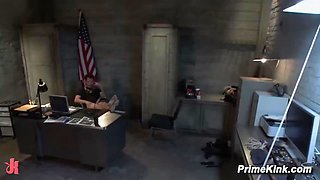 Gagged sub deep throat and ass fuck screwed