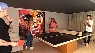 Challenge Game Ends in Wet Threesome - Sara Blonde