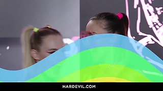 Four Busty Beauties in Frenzied Foursome Pound Asses with Dildos and Strap-Ons for