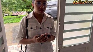 Brunette MeGanSxx Teaches Preaching Lover Riding Her Dick