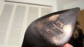 Bitch boss makes you wporship shoes and feet