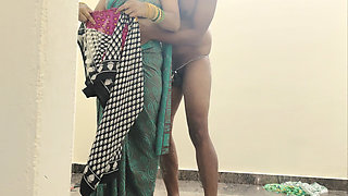 Muslim Hijabi Mistress Wearing Saree While He Was Locked in Chastity Part 1