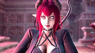 Scuccubus enjoys some wild fun with her elf in a hot animated scene